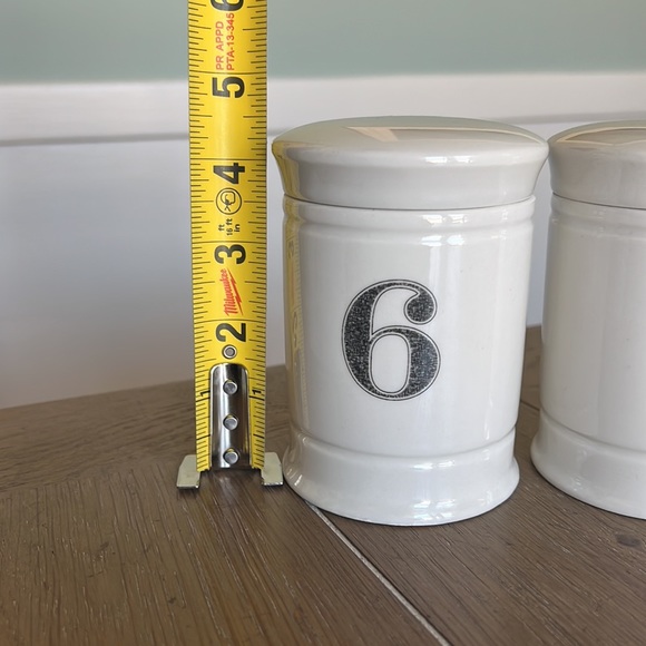 Creative Co-op numbered ivory stoneware apothecary jars farmhouse eclectic style - Picture 5 of 6